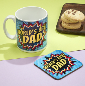ZDISC Best Dad Mug & Coaster Set