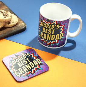 World's Best Grandad Mug & Coaster Set