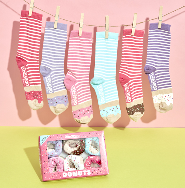 Ladies Donut Oddsocks Pack Size 4-8