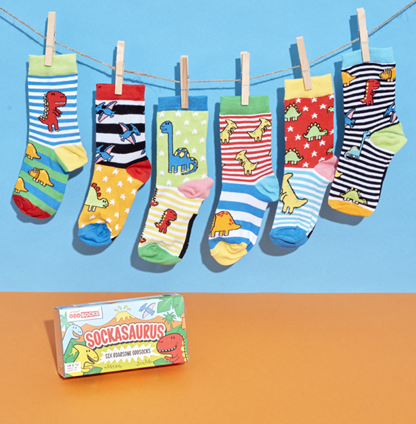 Kids Sockasaurus Oddsocks Pack Size 9-12