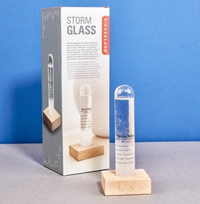 Storm Glass Tube With Beechwood Base