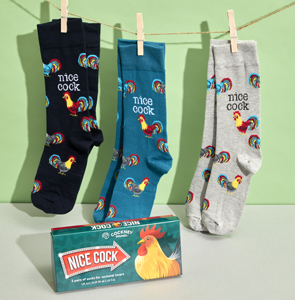 ZDISC Men's Nice Cock Sock Pack Size 611 Funky Pigeon