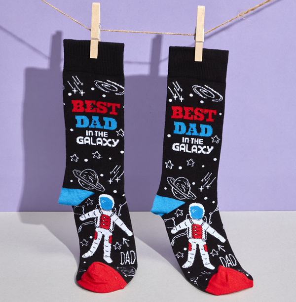 Men's Best Dad in the Galaxy Socks Size 6-11