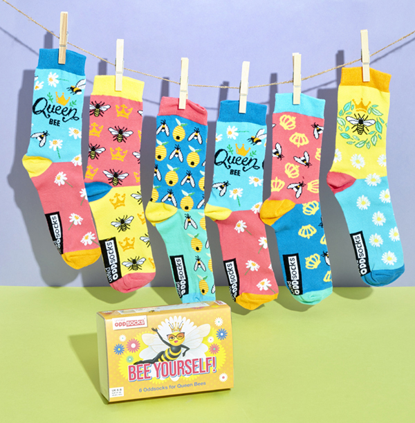 ZDISC Ladies Bee Yourself Oddsocks Pack Size 4-8