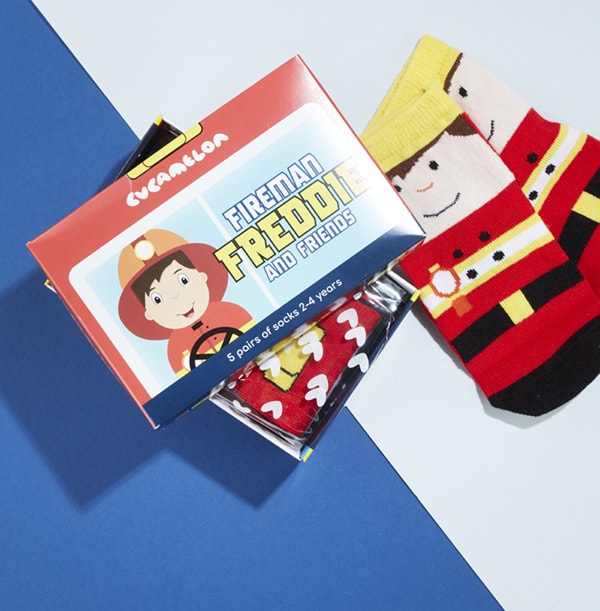 Kids  Fireman Freddie & Friends Socks 2-4 Years