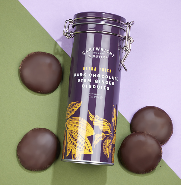 ZDISC Cartwright & Butler Ultra Thick Dark Chocolate Ginger Biscuits in Tin