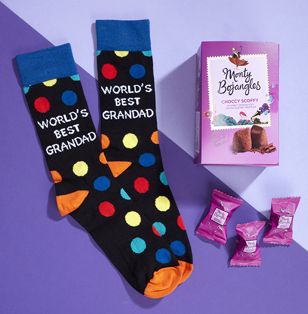 Best Grandad Ever Socks  & Monty Bojangles Choccy Scoffy