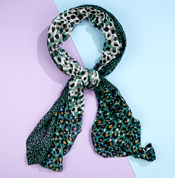 Emerald Green Animal Print Scarf