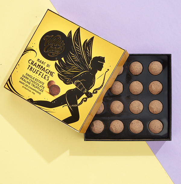 ZDISC Willie's Cacao Dark Chocolate Truffles With Marc De Champagne 110g