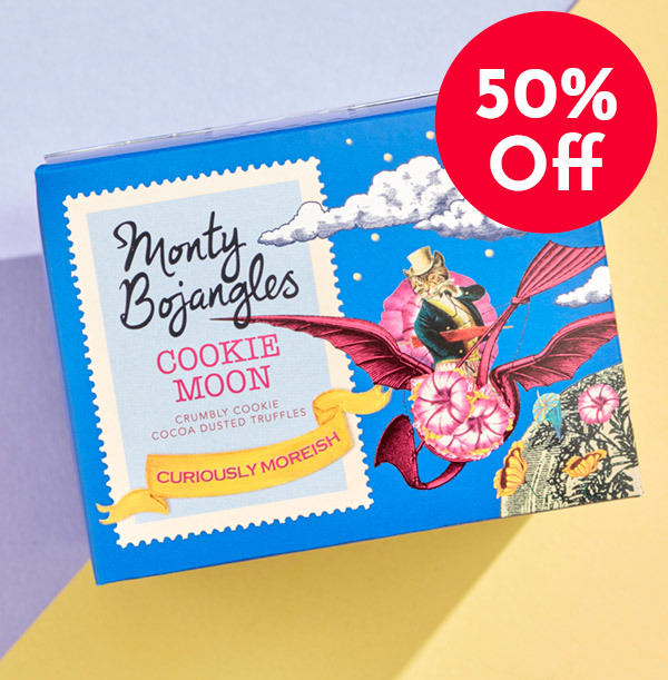 ZDISC- Monty Bojangles Cookie Moon Cocoa Truffles Gift Box 150g WAS £4.99 NOW £2.49