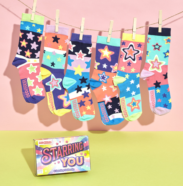 Ladies Starring You Oddsocks Pack Size 4-8