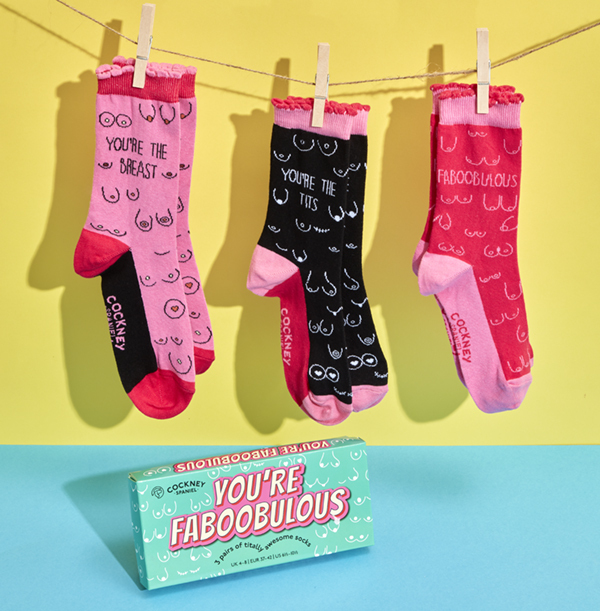 ZDISC Ladies You're Faboobulous Sock Pack Size 4-8