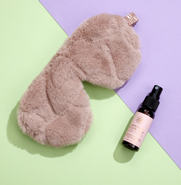Pink Fur Eye Mask And Pillow Mist Set