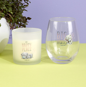 ZDISC Me to You Candle and Stemless Wine Glass