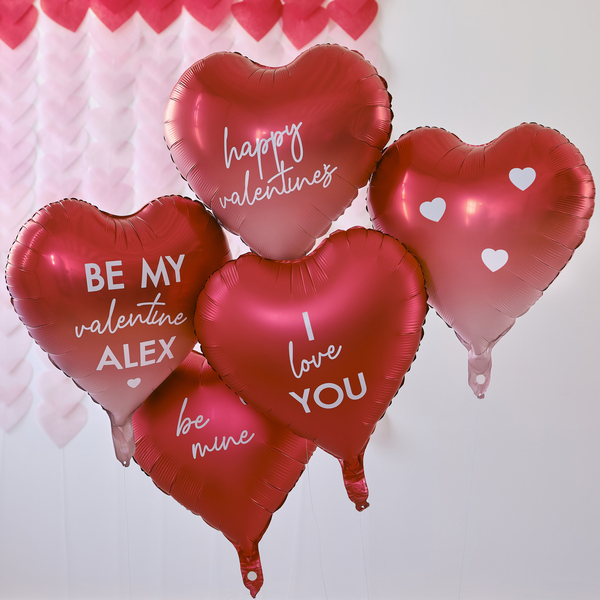 Customisable Heart Foiled Balloons Pack