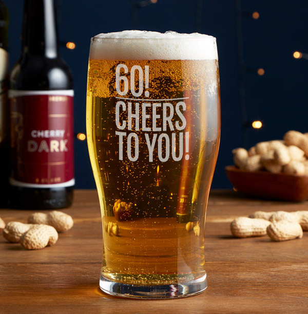 60th Birthday Pint Glass