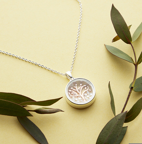 Rose Gold Tree Of Life & Crystals Encased Necklace