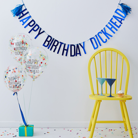'Happy Birthday Dickhead' Balloons & Bunting Pack