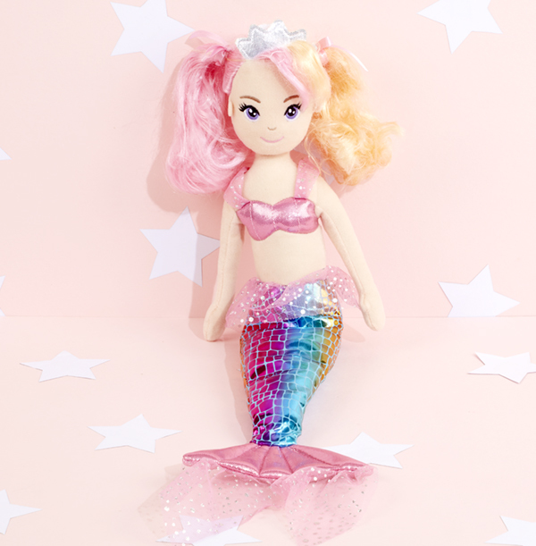 Sea Sparkles Mermaid Soft Toy - Pastel Rose