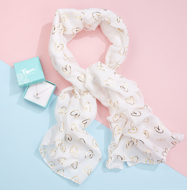 Heart Scarf & Dragonfly Necklace Set