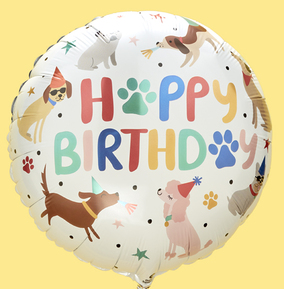 Puppy Party Happy Birthday Inflated Balloon