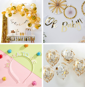 Baby Shower Party Pack - Gold (SAVE £10)