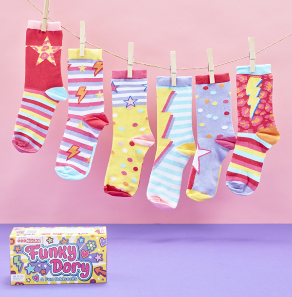 Kids Funky Dory Oddsocks Pack Size 12-5.5