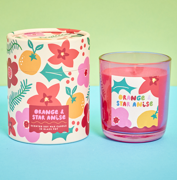 Clementine and Cedar Wood Scented Candle