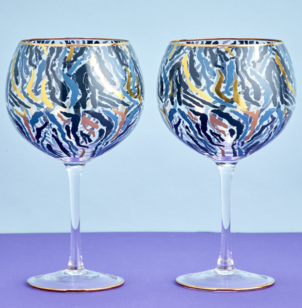 Zebra Print Gin Glass Set