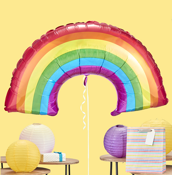 Iridescent Rainbow Inflated Balloon - Large