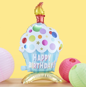 Happy Birthday Cupcake Balloon - Inflate At Home