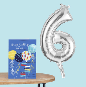 16In '6' Silver Balloon - Inflate At Home