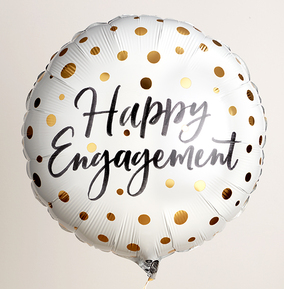 Gold Happy Engagement Inflated Balloon