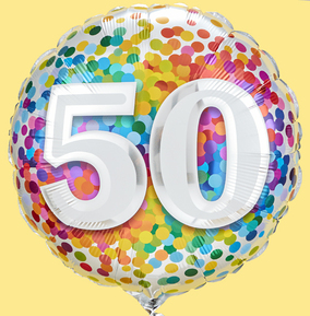 50 Confetti Inflated Balloon