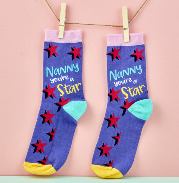 Ladies Nanny You're A Star Socks Size 4-8