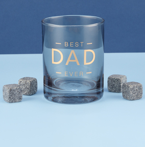 Best Dad Glass and Whisky Stones Set
