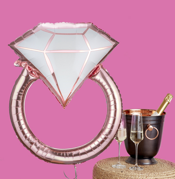 Diamond Ring Inflated Balloon - Large