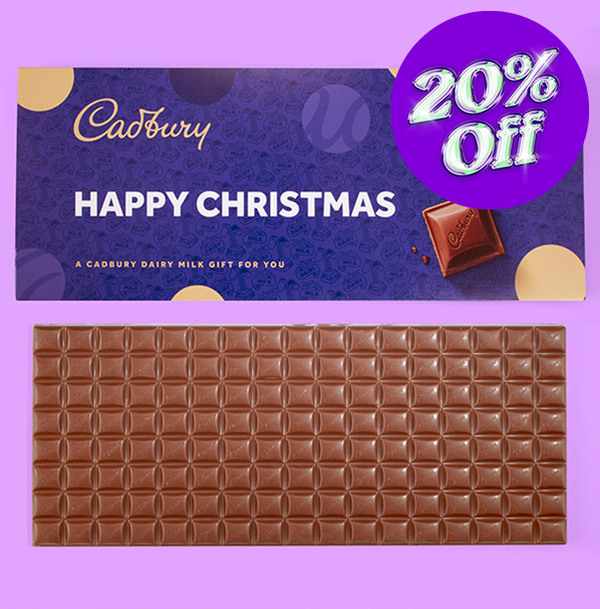 Happy Christmas Cadbury Dairy Milk 850g Bar