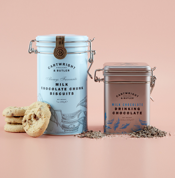Cartwright & Butler Milk Chocolate Chunk Biscuits and Drinking Chocolate Gift Set