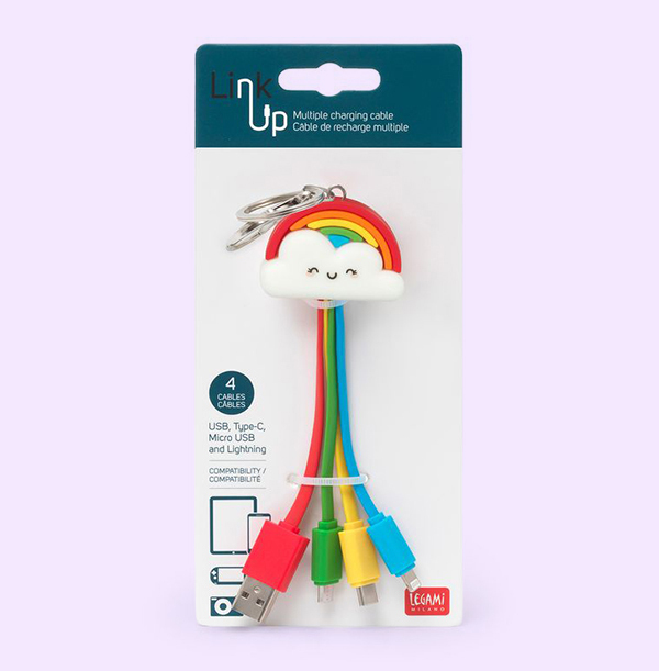 Rainbow 6 in 1 Keychain Charging Cable