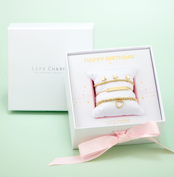 Happy Birthday Gold Bracelet Gift Box