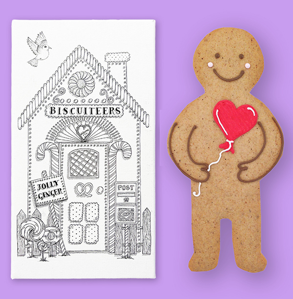 Biscuiteers Heart Balloon Jolly Ginger