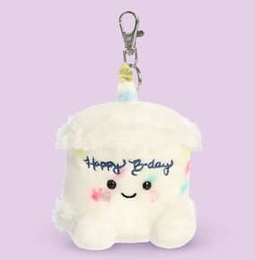 Photo of Happy Birthday Cake Clip-On Key Ring