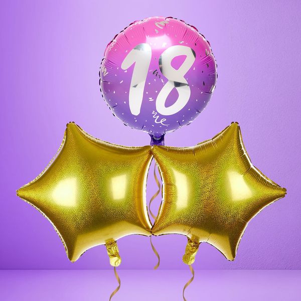 Photo of Pink & Purple 18th Birthday Balloon Bouquet