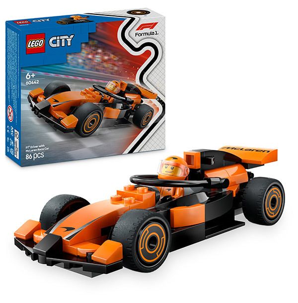 Photo of LEGO F1 Driver with McLaren Race Car