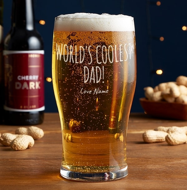 Personalised Pint Glass - World's Coolest Dad