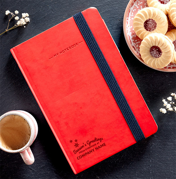 Company Christmas Text Engraved Legami Notebook