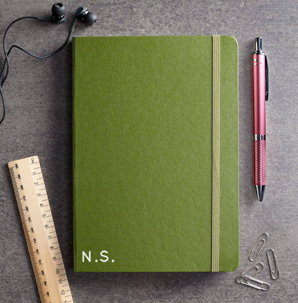 Initials Hardback Engraved Notebook