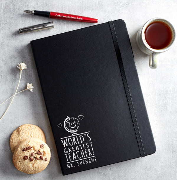 World's Greatest Teacher Hardback Engraved Notebook