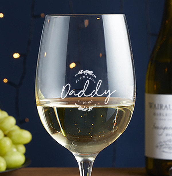Engraved Wine Glass - Daddy